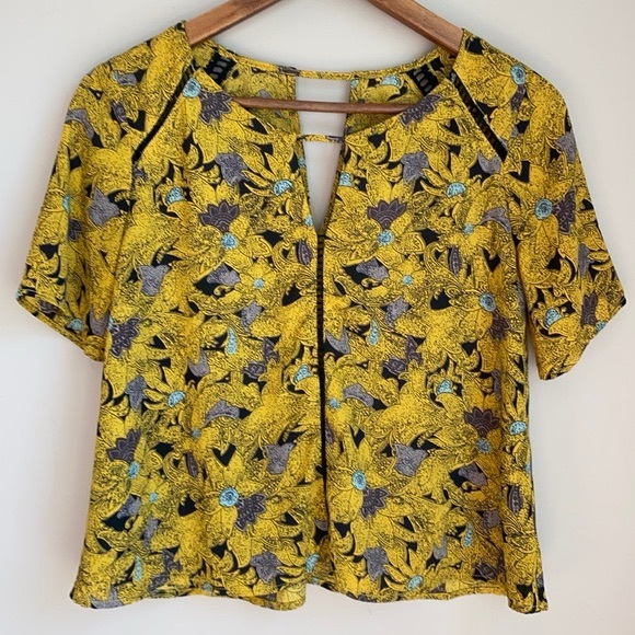 Astr Tops - ASTR Yellow Floral Top